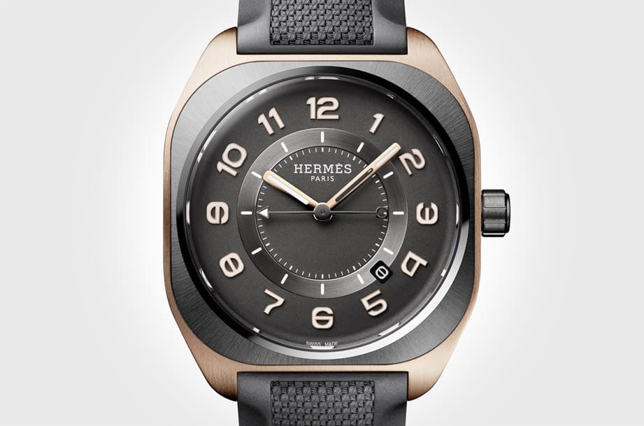 爱马仕H08运动表以钛金属搭配玫瑰金表壳诠释优雅都会感