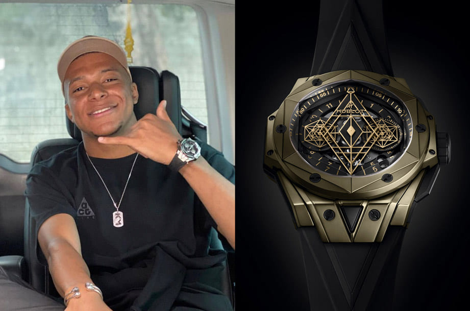 足球金童姆巴佩爱表 宇舶大爆炸Sang Bleu II计时码表全台唯一魔力金款终到货