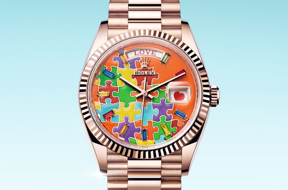勞力士Day-Date 2023年除了改採琺瑯拼圖面盤 日期星期窗也蘊含想不到的賞玩玄機