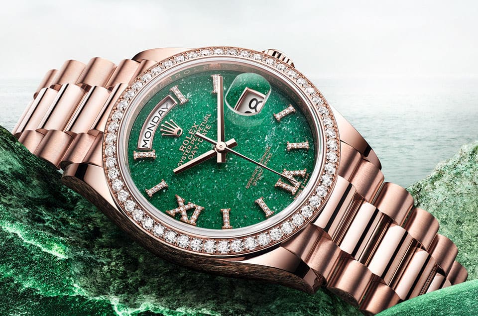 勞力士Day-Date新作不只有琺瑯拼圖面盤 三款寶石面盤搭鑽石同步登場