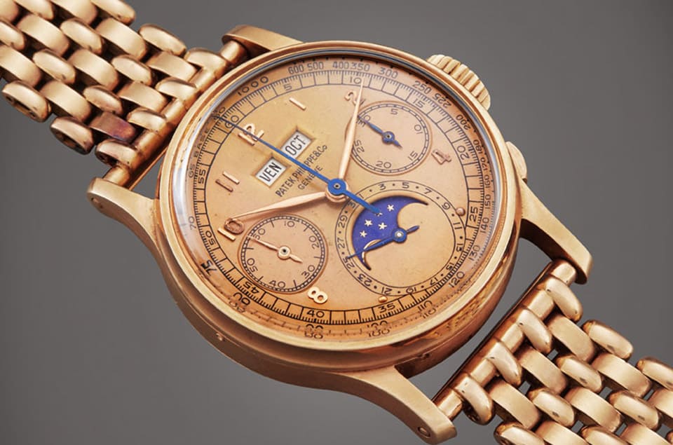 第一次登上拍卖会的百达翡丽玫瑰金1518万年历计时码表 “预估价一鸣惊人”