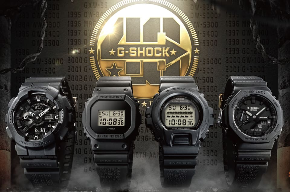 G-SHOCK Remaster Black系列包含农家橡树和经典方表 全黑设计暗藏庆祝40周年设计彩蛋