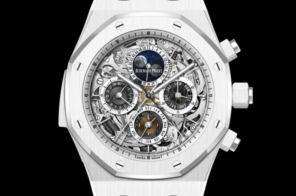 AP低调推出皇家橡树白陶瓷大复杂镂空表「全球仅1只」