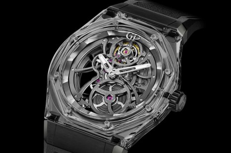 GP芝柏表Laureato再次搭配藍寶石透明錶殼展現鏤空機芯之美