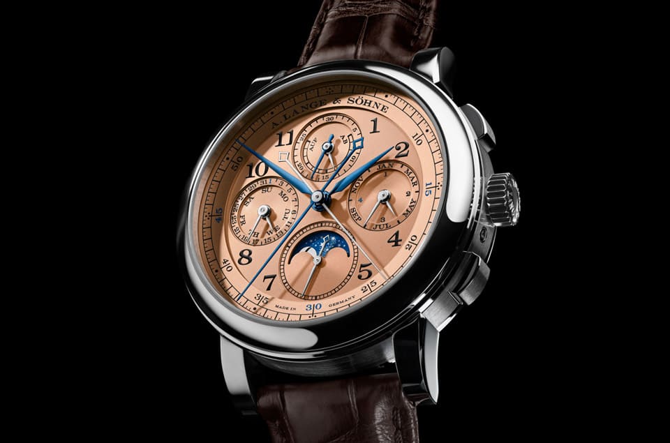 朗格1815追針萬年曆白金鮭魚面限量100只新發行