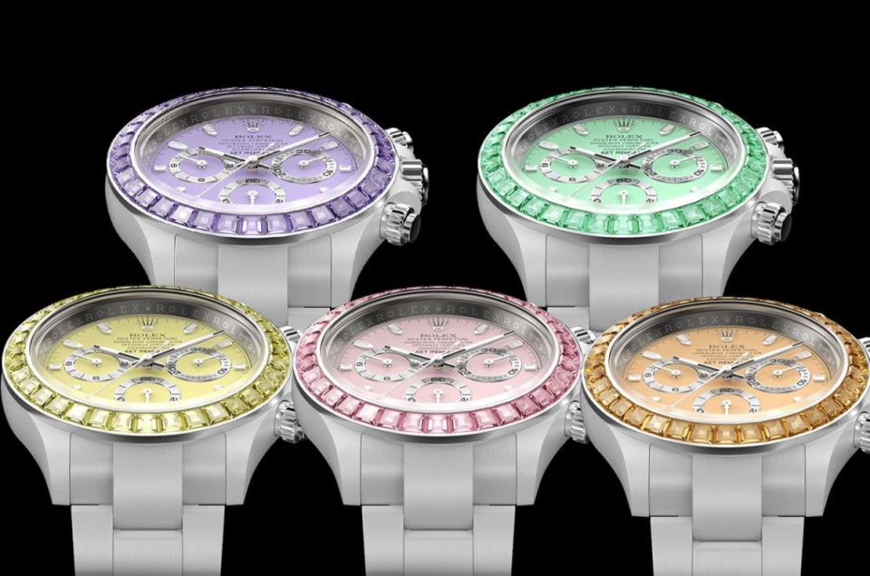 「彩色藍寶石5連發」勞力士Daytona白陶瓷五種寶石錶圈一字排開超夢幻