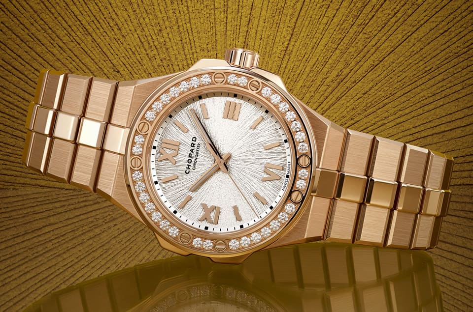 萧邦Alpine Eagle系列以玫瑰金和钻石诠释5款不同表径尺寸新作
