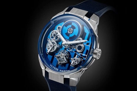 雅典錶Blast陀飛輪面盤融入矽質細工鑲嵌 連錶背也都用矽片裝飾