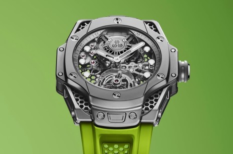 HUBLOT 聯名設計師 Samuel Ross「蜂窩」陀飛輪  搭配極光綠簡直潮到爆