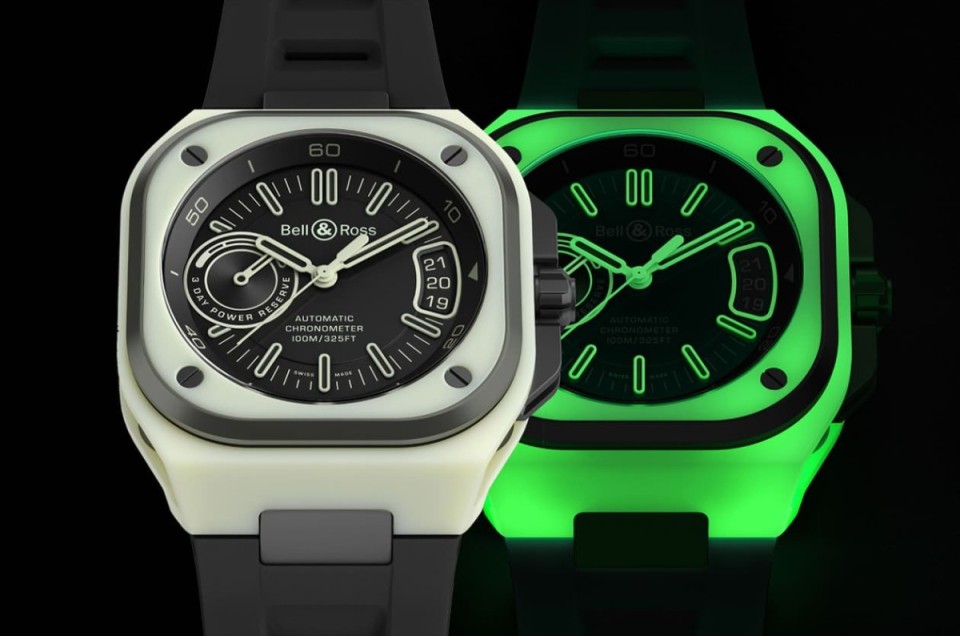 柏莱士夜光系列BR-X5 Green Lum再进化 整枚表壳都会发出绿光