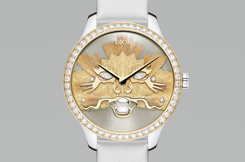 DIOR迪奥龙年纪念手表 面盘金龙图案散发王者气势