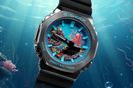 G-SHOCK农家橡树手绘章鱼与珊瑚礁图案限量150只