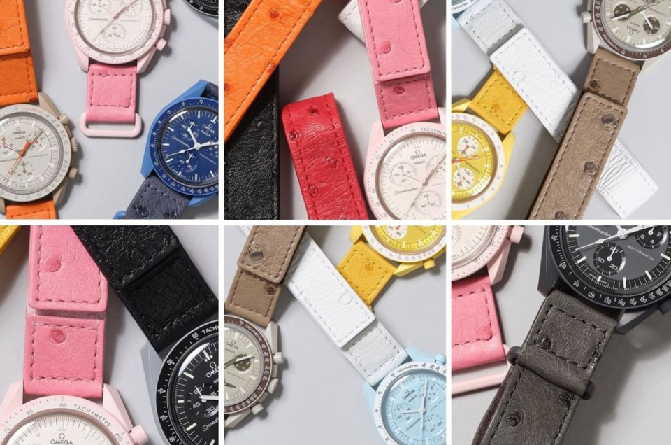 欧米茄 x SWATCH MoonSwatch“高级化” 出现神祕鸵鸟皮表带版本