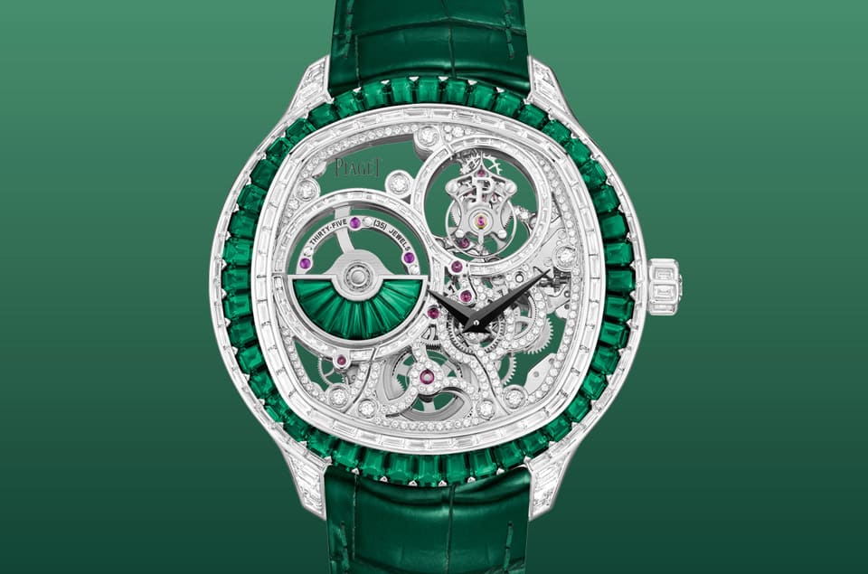伯爵改用祖母绿搭配钻石再诠释Polo Emperador镂空陀飞轮