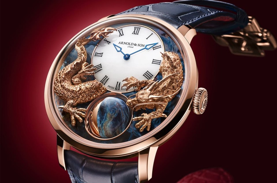 亞諾錶Luna Magna球體月相融入立體金雕 呈現龍年生肖磅礡氣勢