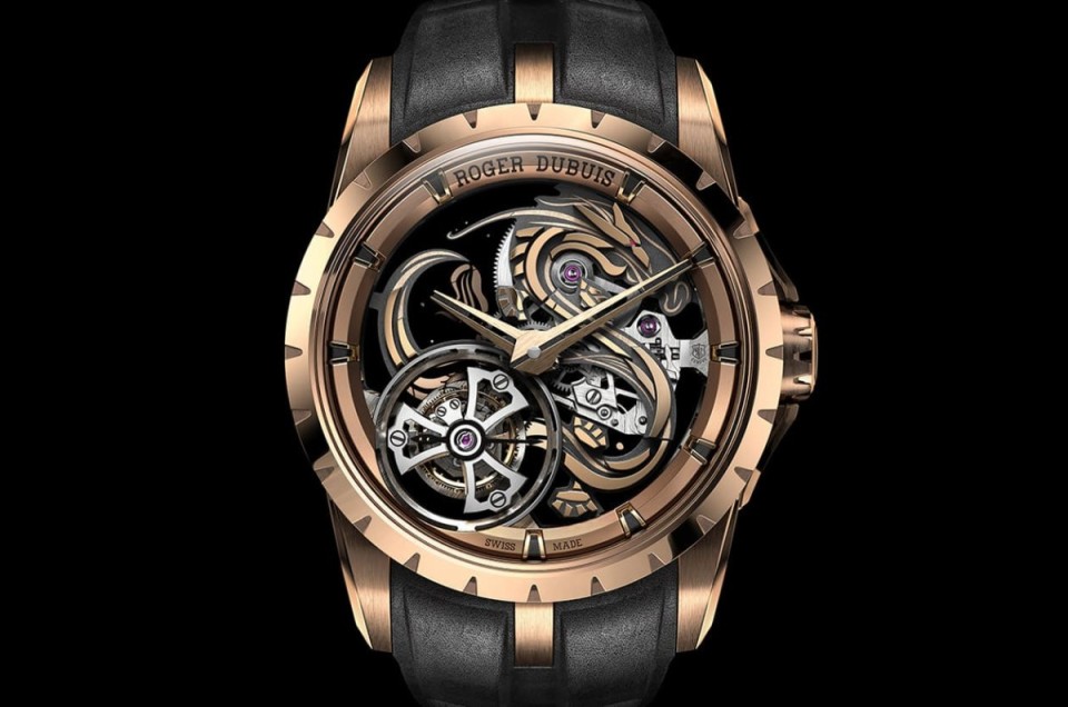 羅杰杜彼慶祝農曆龍年特地創作限量Excalibur鏤空陀飛輪