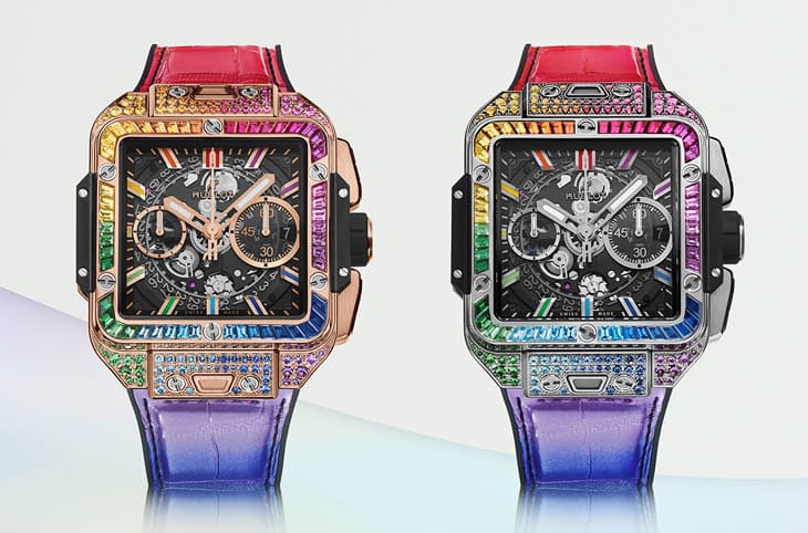 宇舶「宇宙魔方」Square Bang升级豪华彩虹表壳 七彩宝石散发超强视觉魅力