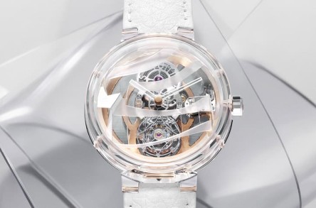路易威登與「建築界畢卡索」合作共創藍寶石透明錶殼Tambour Moon日內瓦印記陀飛輪
