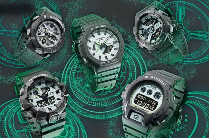 G-SHOCK Hidden Glow系列包含农家橡树等型号主打面盘有大片磷光效果