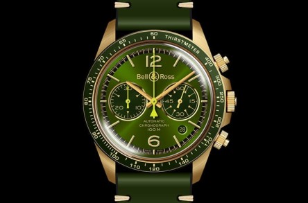 青铜绿面BR V2-94计时码表「限量中的限量」 只在BELL & ROSS指定平台独卖