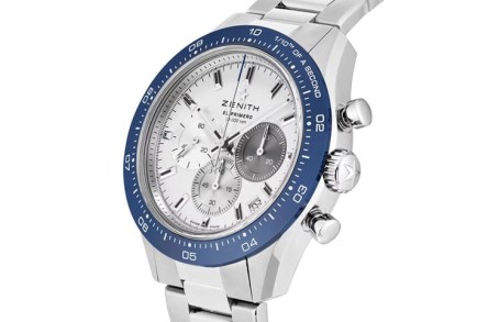 真力时一特殊原因打造限量100只蓝色陶瓷圈Chronomaster Sport计时码表