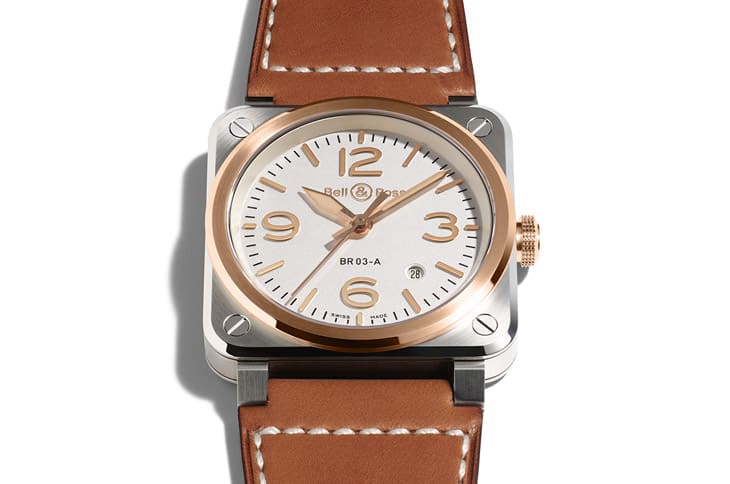 BELL & ROSS BR 03以不锈钢搭玫瑰金双色组合诠释复古高雅气质