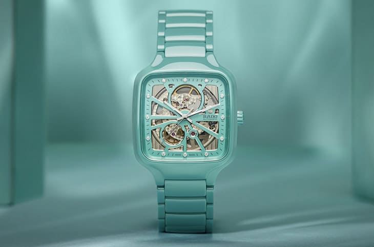 雷达表True Square真我方形陶瓷镂空表新色问世 绿松石色尤其吸睛