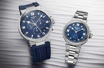 宝璣Marine系列新增大三针与计时码表 共同特徵是表圈都镶上钻石装饰