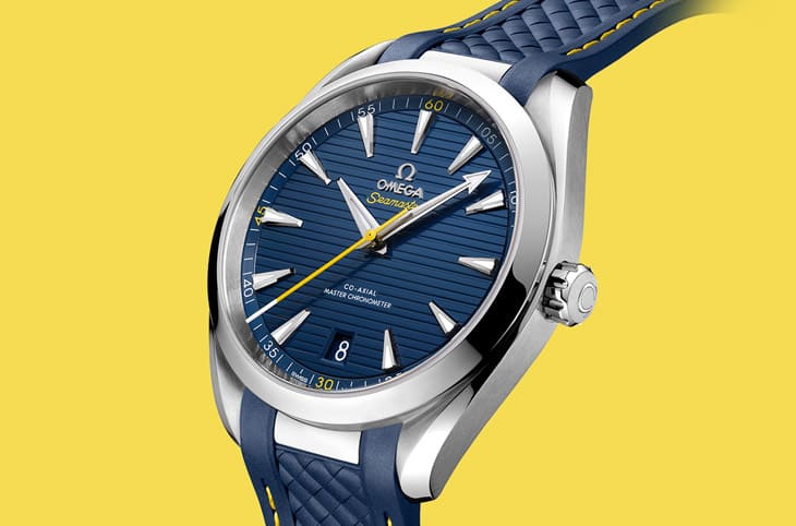 欧米茄发表全新Aqua Terra 150米大三针 配色和一位奥运金牌品牌大使有关