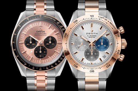 「60万级双色计时码表」欧米茄超霸登月表和真力时高震频Chronomaster Sport比较