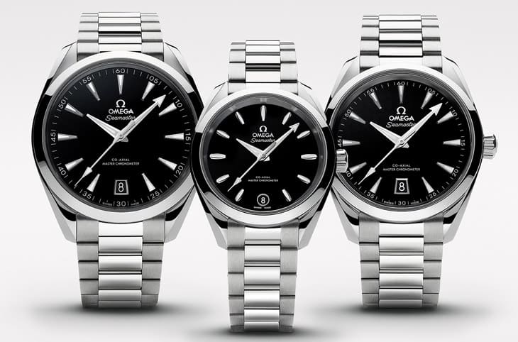 欧米茄海马Aqua Terra三尺寸齐发 黑色漆面面盘串连彼此