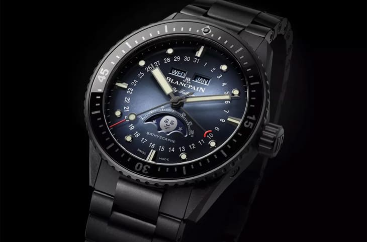 寶珀締造潛水錶新紀錄！首次五十噚「陶瓷殼全日曆月相」複雜功能組合