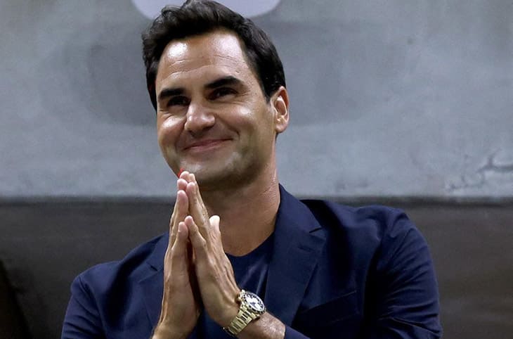 Federer与劳力士CEO美网观赛 费德勒手上罕见黄金Daytona让人超羡慕