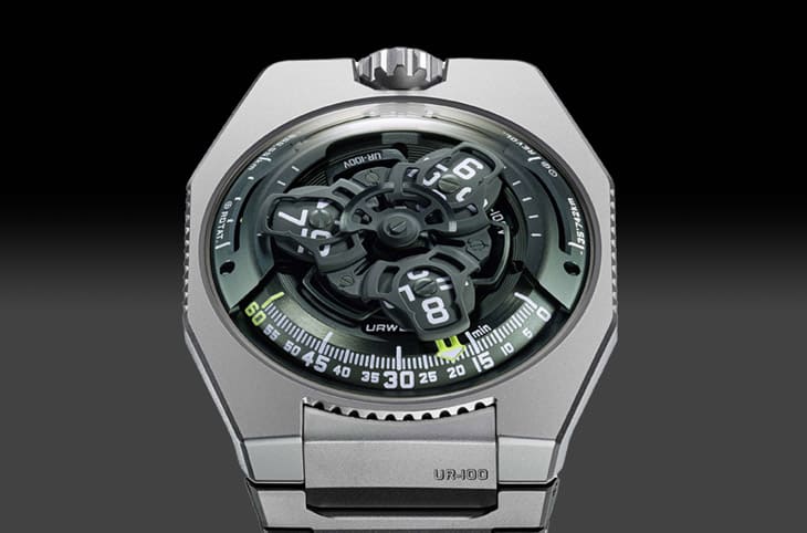 URWERK UR-100V系列鈦金屬錶殼搭獵人綠新色 衛星小時魅力升級