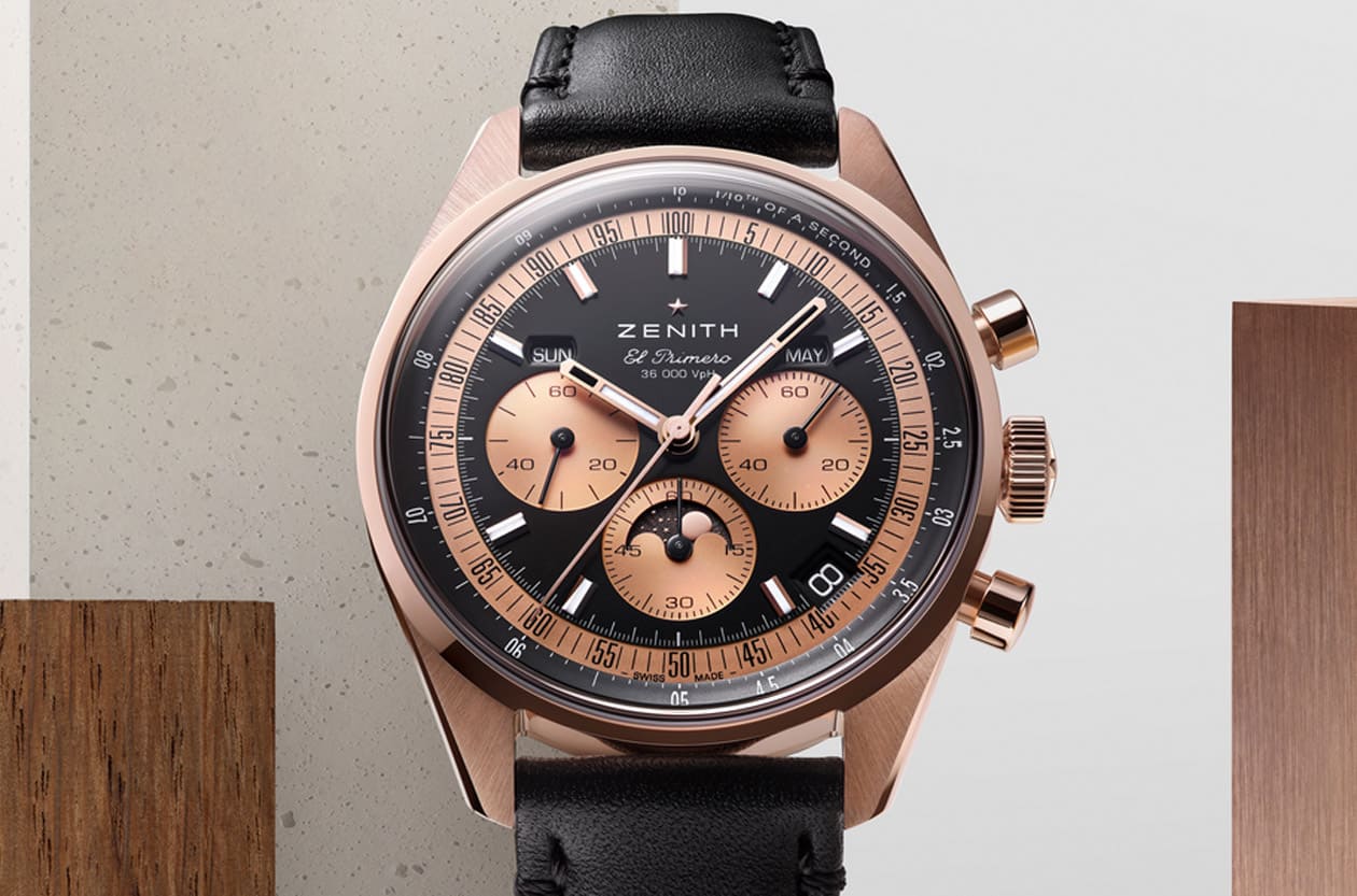 复古遇上奢华 真力时Chronomaster全日历月相计时码表玫瑰金新作登场