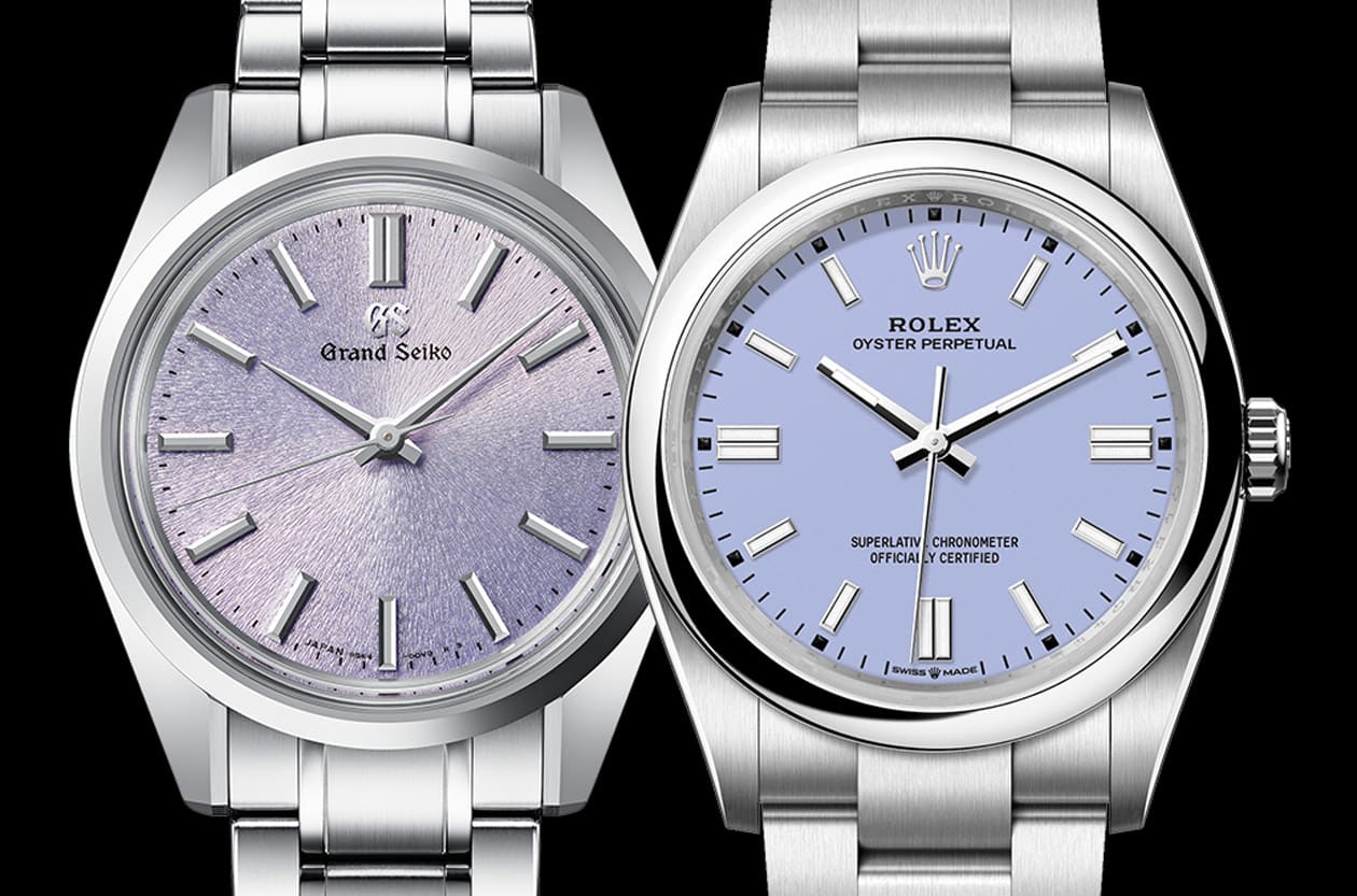 紫色面盤魅力對決 勞力士 OP 36與GRAND SEIKO SBGW323比較