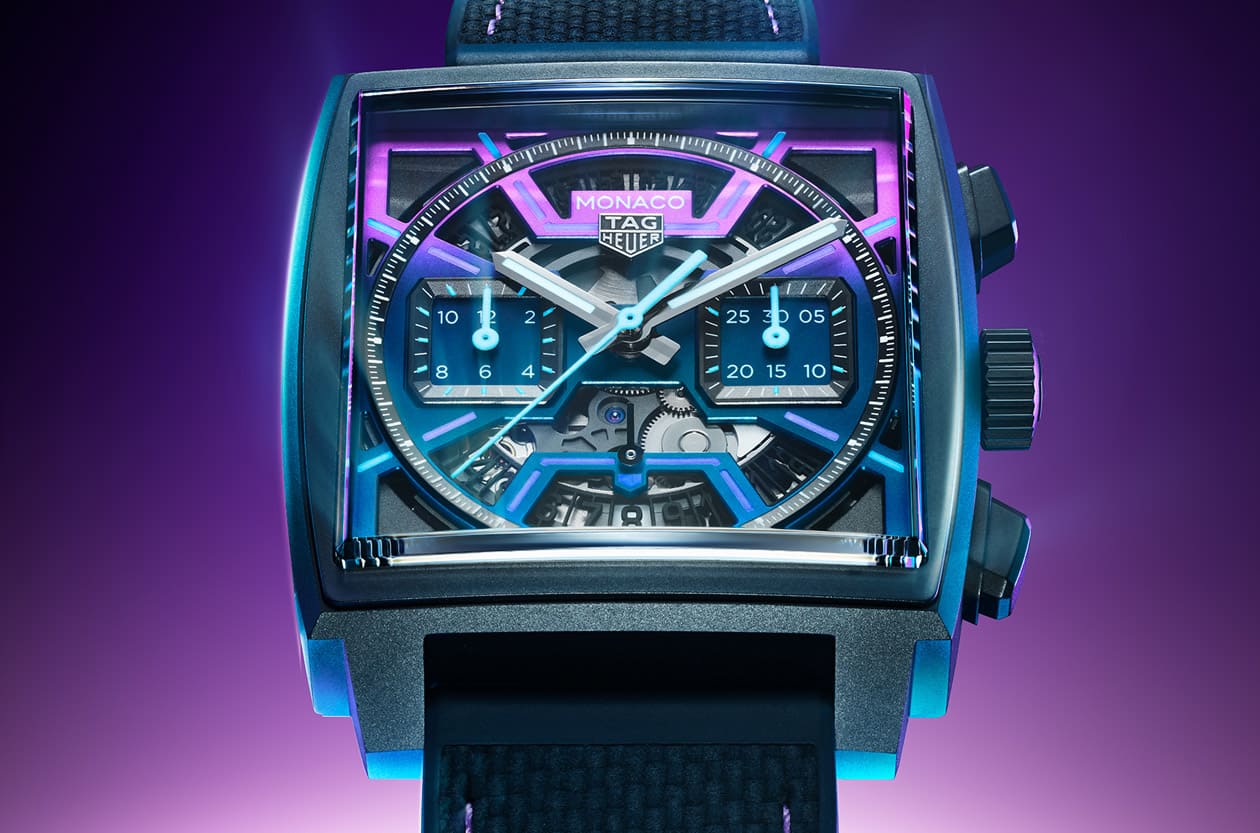 F1夜間狂飆！泰格豪雅Monaco「電光紫」鏤空錶捕捉拉斯維加斯賭城街頭動感魅力