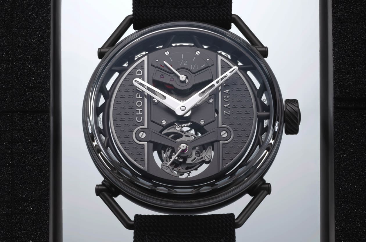 萧邦史上最轻钛壳 携手Zagato打造赛车魂概念表，不到40克科技风陀飞轮