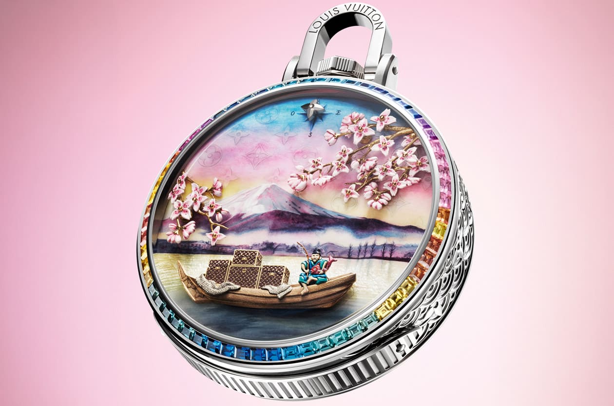 行走的一亿元艺术品！LV Escale au Mont Fuji怀表带你秒飞日本，绝美富士山粉彩天空太梦幻