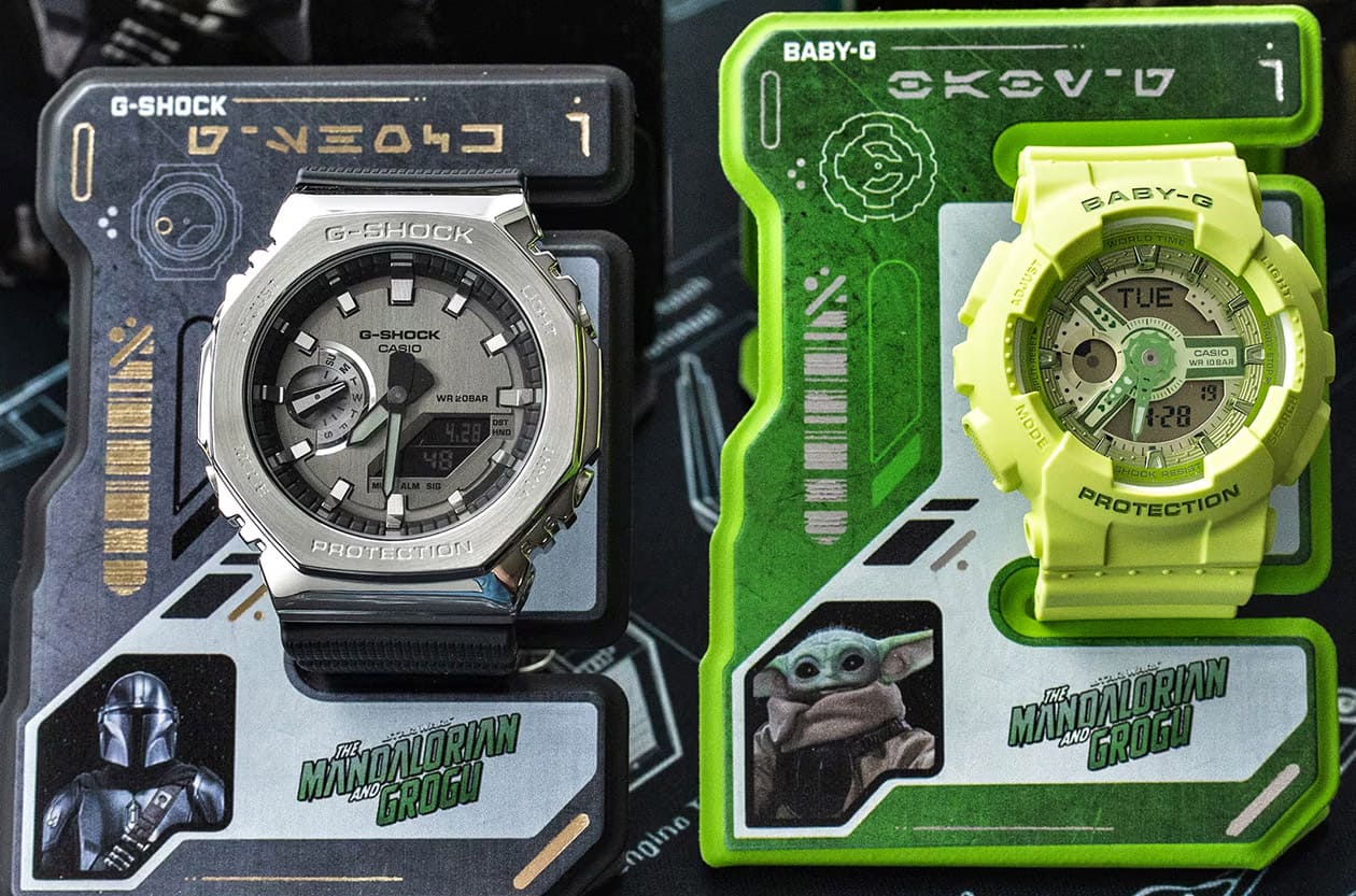 星战迷必收装备！G-SHOCK《曼达洛人与古古》GM-2100和Baby-G联名表，超有梗「立体展示架」同步曝光